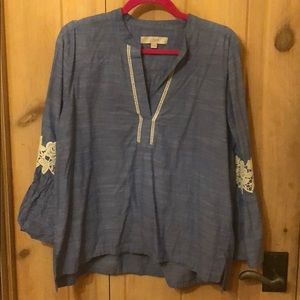 Ann Taylor Loft Bell Sleeved Lace Top
